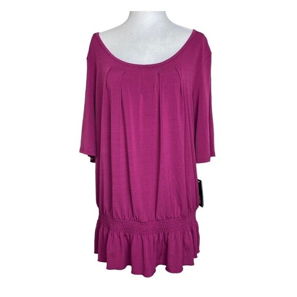 Alyx Tops - Alyx Blouse Womens Extra Large Pink Short Sleeve Lightweight Scoop Neck Top